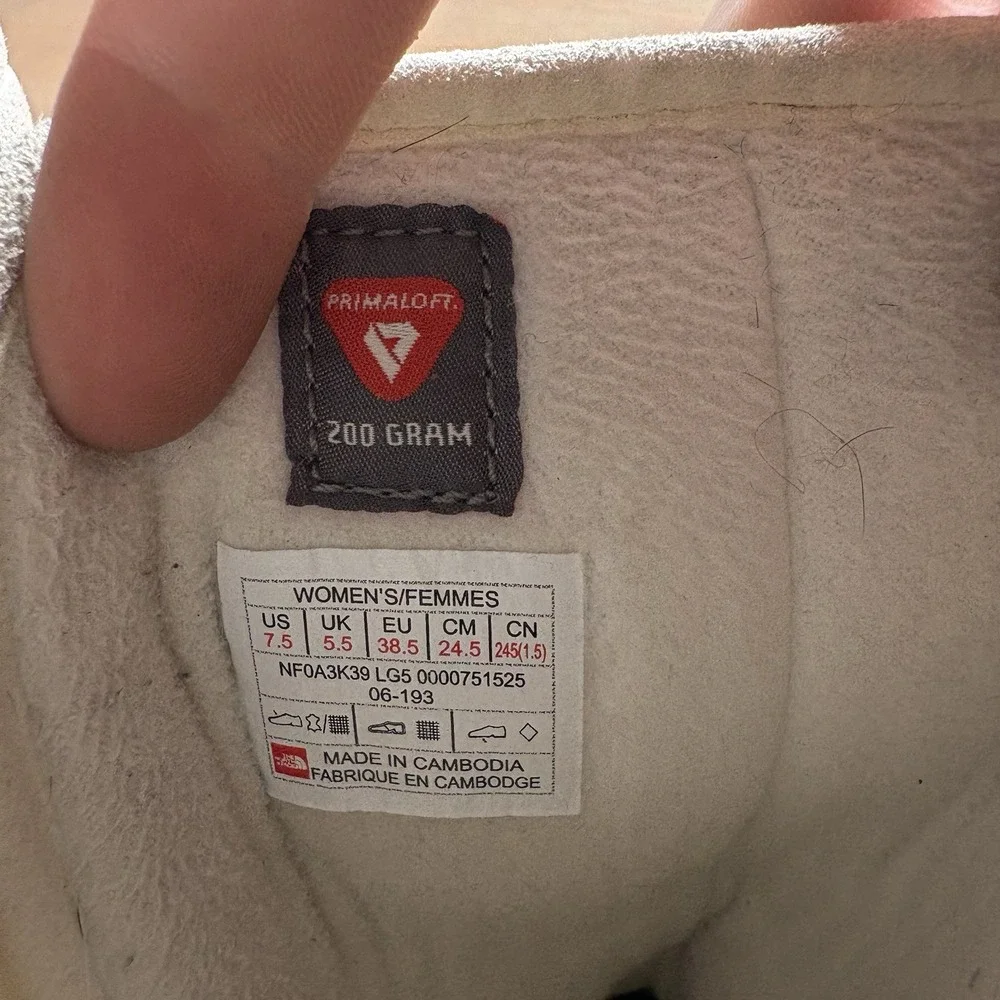 the north face ozone park womens size 7.5 shoes white waterproof snow boots